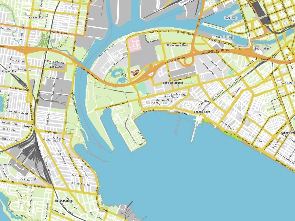 墨尔本港的地图