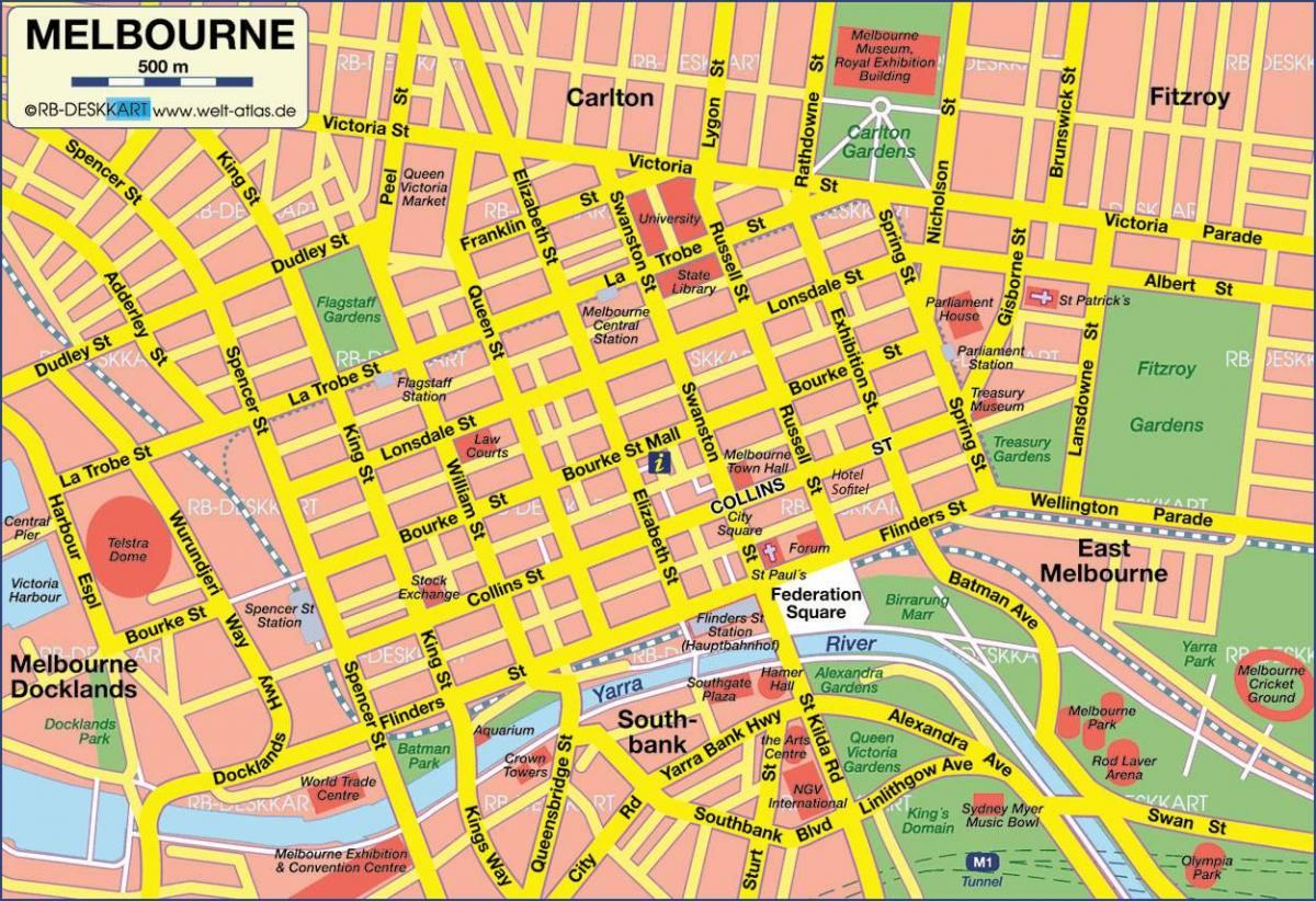 墨尔本城的地图