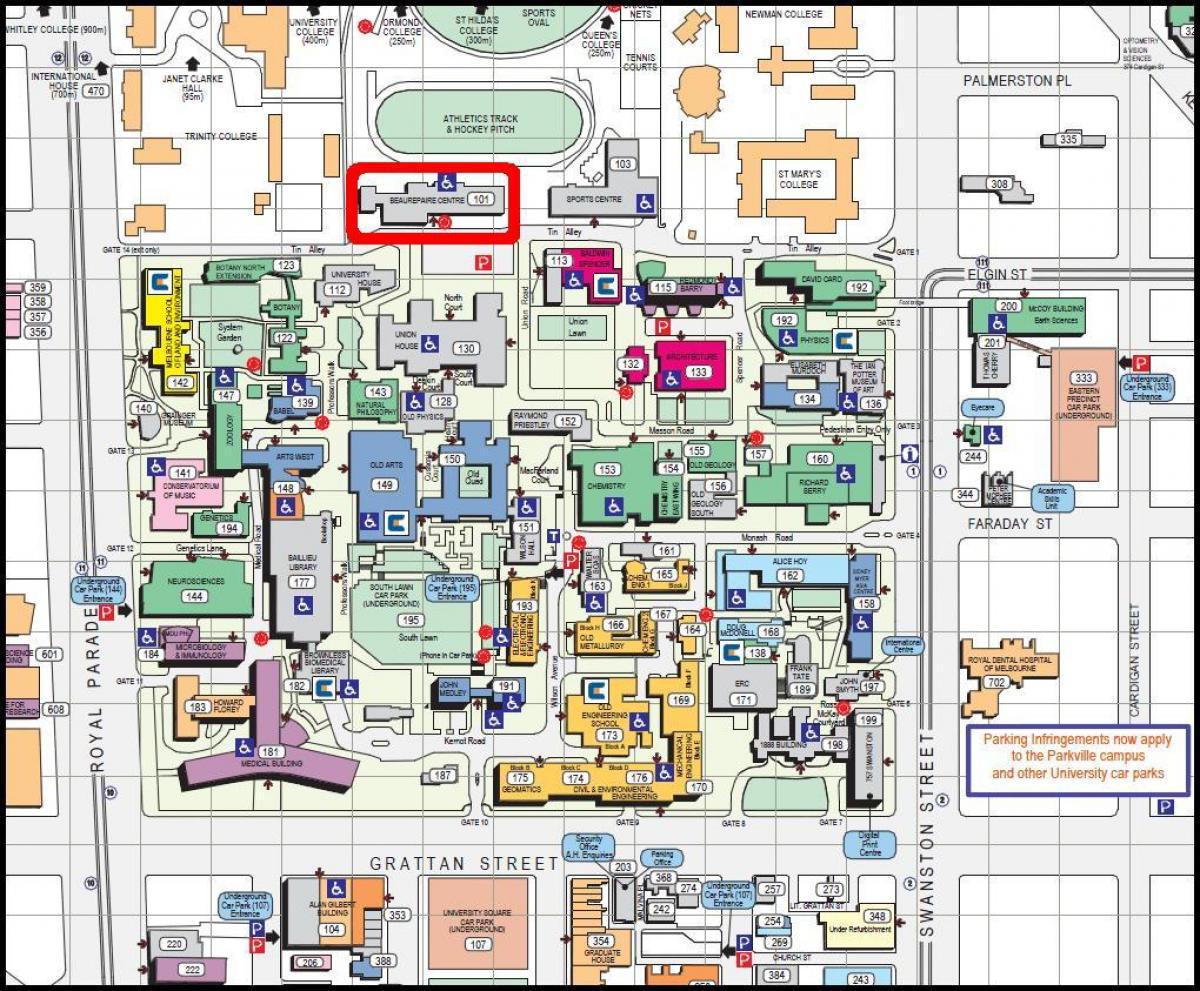 墨尔本大学的地图