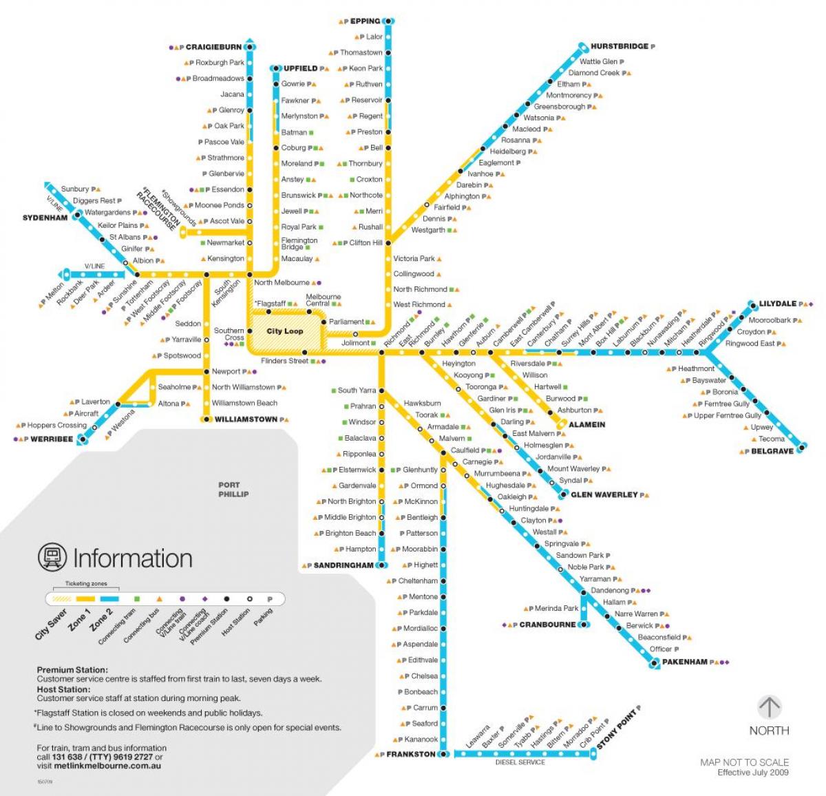 墨尔本的地铁图