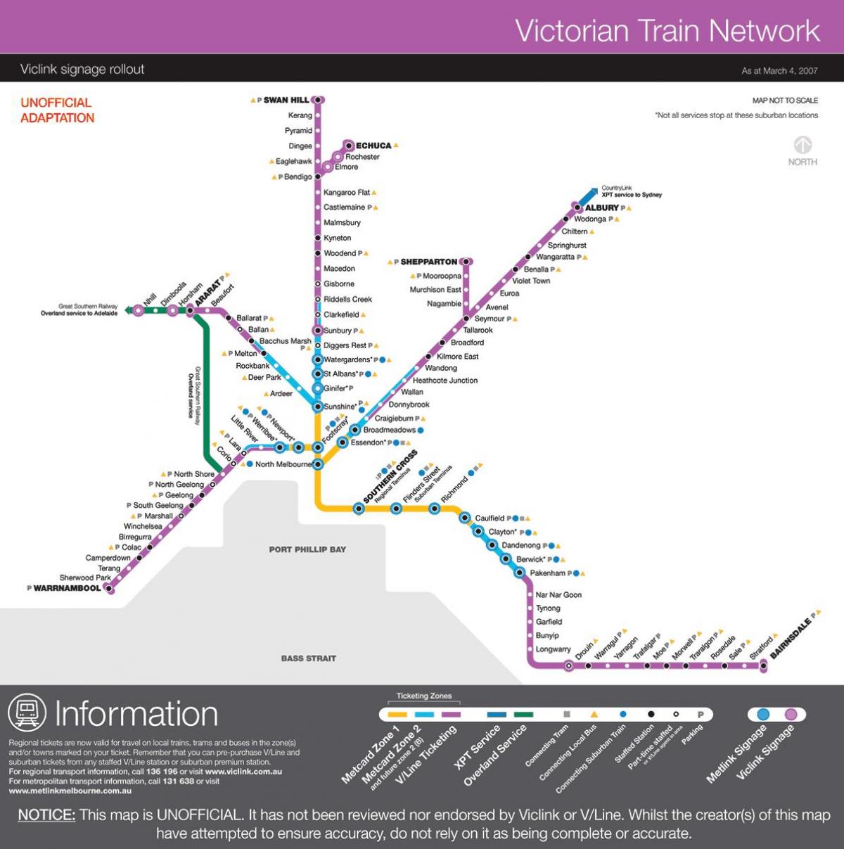 vline是火车的地图