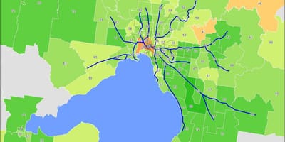 墨尔本中央商务区的地图