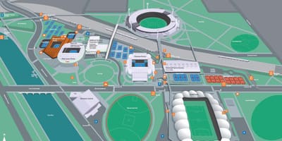 墨尔本的奥林匹克公园地图