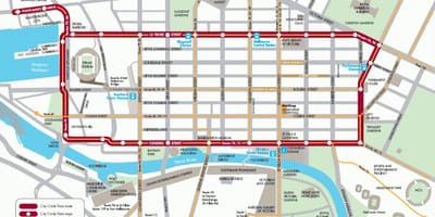 墨尔本城市环火车的地图
