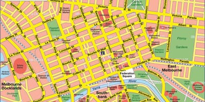 城市地图，墨尔本