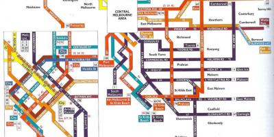 墨尔本的公共交通地图